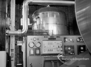 London Borough of Barking Borough Heating Engineer, showing control panel and dome above in boiler house at Salvage Plant, 1969
