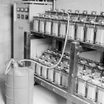London Borough of Barking Borough Heating Engineer, showing racks of batteries, 1969