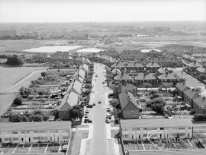 Panoramic view of housing from Parkside House, Bell Farm Avenue, Dagenham, 1969