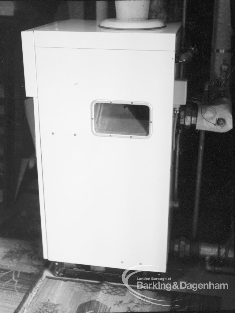 London Borough of Barking Borough Engineer, Heating and Ventilation, showing the main drain and gauges [possibly in Asta House, Chadwell Heath], 1969