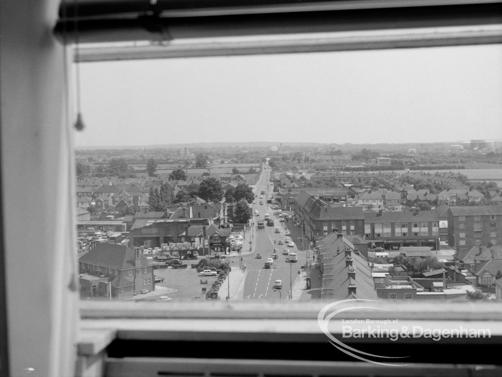View from Asta House, Chadwell Heath, facing east up High Road, 1969