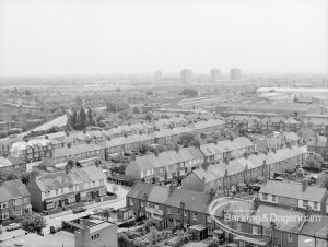 View from Asta House, Chadwell Heath across the railway to Becontree Heath, 1969