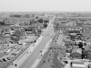 View from Asta House, Chadwell Heath of High Road looking towards Romford, 1969