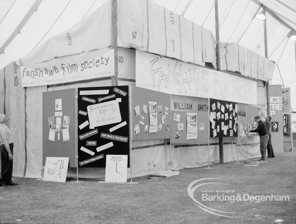 Dagenham Town Show 1969, showing external fascia of Fanshawe Film Society cinema, 1969