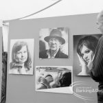 Dagenham Town Show 1969, showing portraits and viewer on Barking Photographic Society stand, 1969