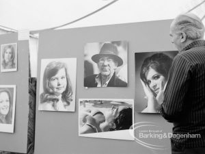 Dagenham Town Show 1969, showing portraits and viewer on Barking Photographic Society stand, 1969
