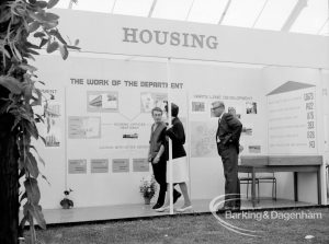 Dagenham Town Show 1969, showing The Work of the Department display on Housing stand, 1969