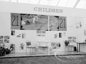 Dagenham Town Show 1969, showing Child Care display on Children stand, 1969