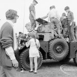 Dagenham Town Show 1969, showing children examining turret of armoured vehicle, 1969