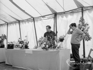 Dagenham Town Show 1969, showing exhibitors preparing Horticulture stand, 1969