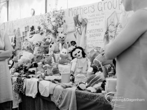 Dagenham Town Show 1969, showing dolls and other handiwork on Mothers’ Group stand, 1969
