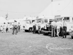 Dagenham Town Show 1969, showing ambulances in line for inspection, 1969