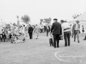 Dagenham Town Show 1969, showing visitors approaching demonstration in arena, 1969