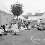 Dagenham Town Show 1969, showing groups resting outside, 1969