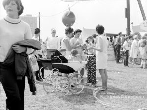 Dagenham Town Show 1969, showing visitors including women with pram, 1969