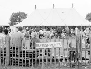 Dagenham Town Show 1969, showing Refreshments stand in main marquee, 1969