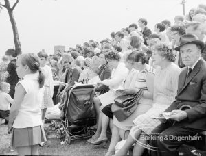 Dagenham Town Show 1969, showing crowded stand of spectators, 1969