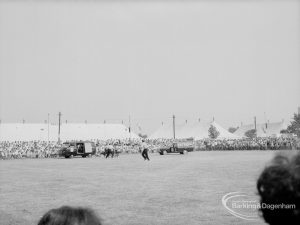 Dagenham Town Show 1969, showing distant view of exercise with vehicles, 1969
