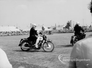 Dagenham Town Show 1969, showing police motorcyclists circling, 1969