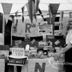 Dagenham Town Show 1969, showing the Royal National Lifeboat Association stand with secretary Mr Murphy, 1969