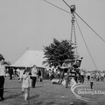 Dagenham Town Show 1969, showing wire slide and passenger in bosun’s chair, 1969