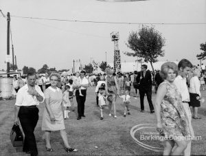 Dagenham Town Show 1969, showing visitors walking by, 1969