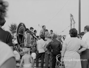 Dagenham Town Show 1969, showing visitors watching the Becontree Wheelers, 1969