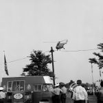 Dagenham Town Show 1969, showing helicopter flying above, 1969