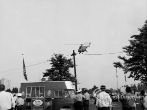 Dagenham Town Show 1969, showing helicopter flying above, 1969