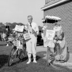 The winners of the 1st and 2nd prize for decorated bicycles at the Barking Carnival, 1969