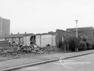 Housing development, showing demolition on the east side of Vicarage Road, Dagenham, 1969
