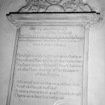 Memorial to Thomas Waters on the north side of the nave of St Peter and St Paul’s Parish Church, Dagenham, 1970