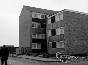 Three and four storey housing on the corner of the Wellington Drive estate, Dagenham, 1970