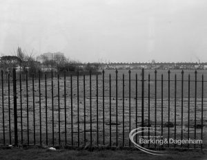 School site with turf stripped, photographed from Rectory Library, Dagenham, 1970