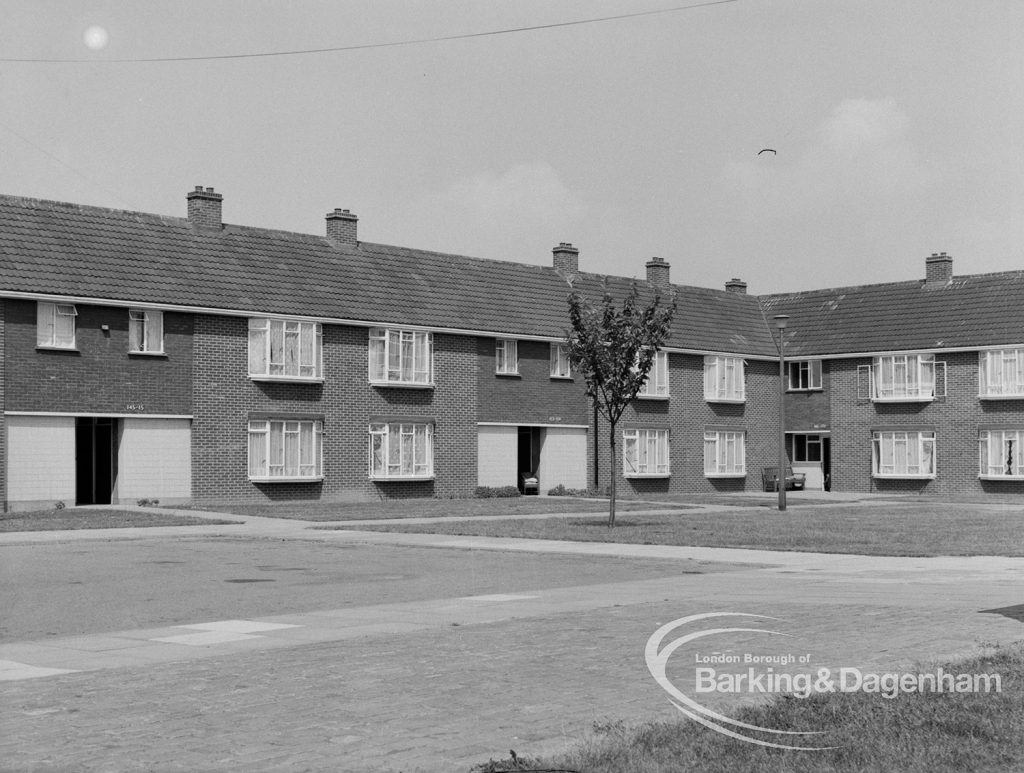 Mayesbrook housing development showing bedsitters in Bevan Avenue, Barking, 1970