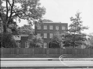 Woodlands House in Rainham Road North, Dagenham, showing front elevation in shade, 1970