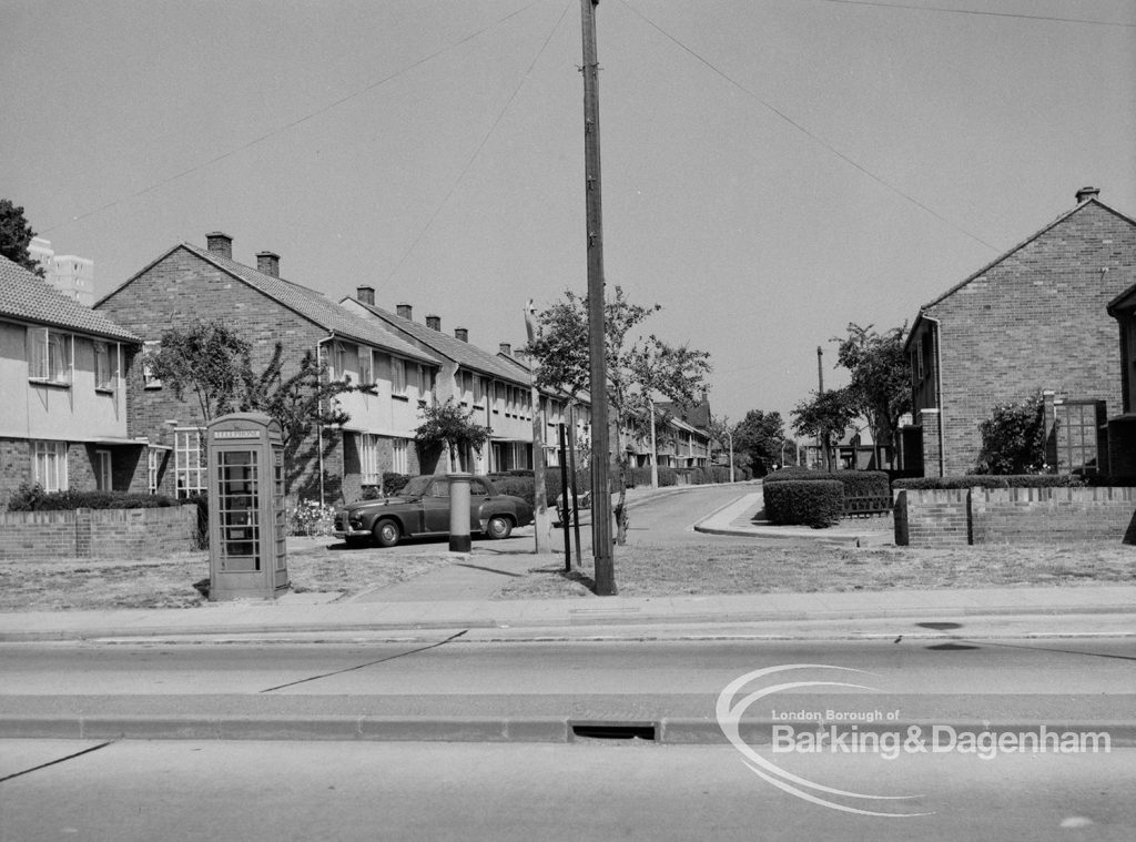 View from Rainham Road North, Dagenham, looking into Woodshire Road, 1970