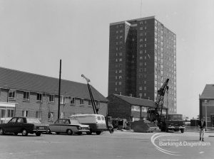 Housing for elderly people, showing Thaxted House, Siviter Way, Dagenham and nearby houses, looking from north-west, 1970