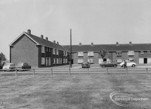 Mayesbrook housing, showing bedsitters and bungalows for elderly people in Bevan Avenue, Barking, 1970