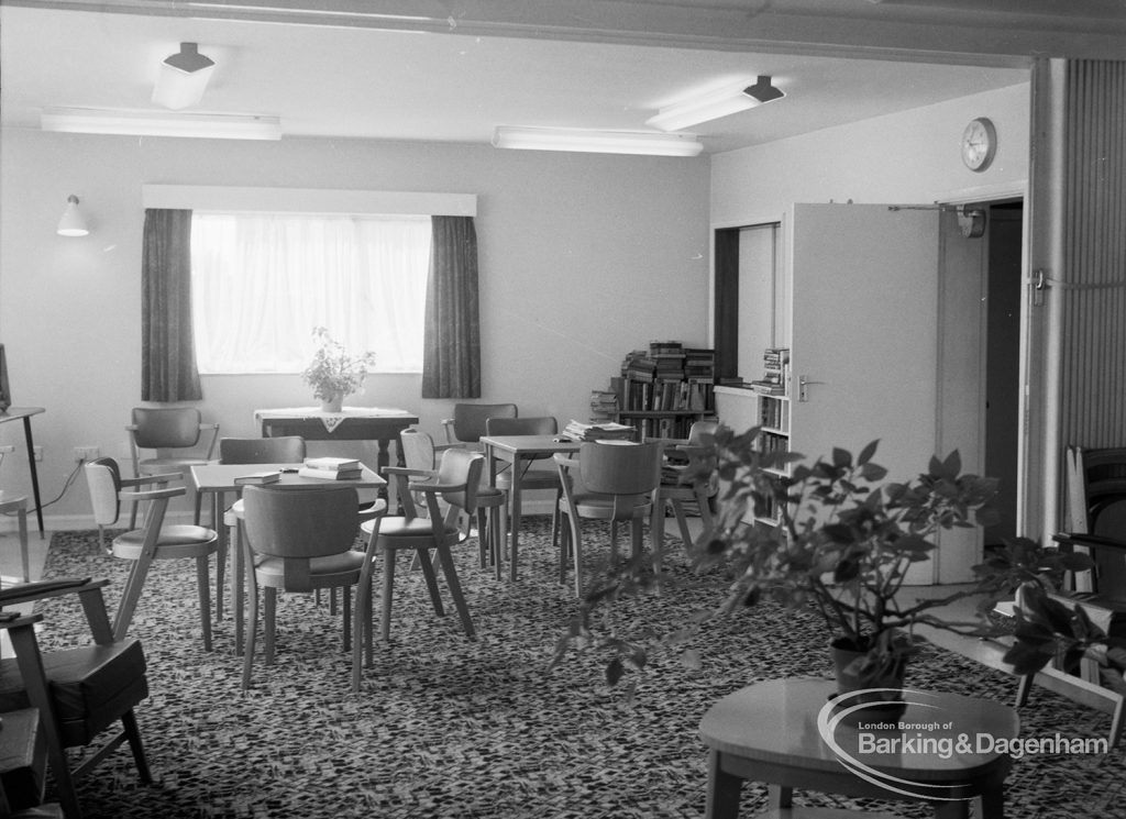 Housing for elderly people, showing west end of lounge at 172 Church Elm Lane, Dagenham, 1970