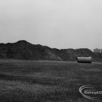 Excavations for sewering in Old Deer Park, Dagenham, looking towards Ford Motor Company, 1970
