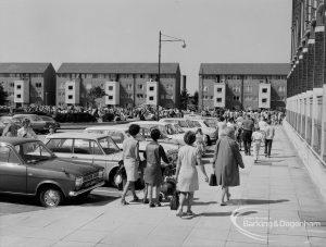 Dagenham Town Show 1970, showing visitors approaching by the Civic Centre, 1970
