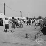 Dagenham Town Show 1970, showing women grouped outside marquees, 1970