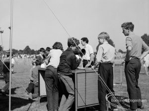 Dagenham Town Show 1970, showing boys using equipment [possibly Army telephones], 1970