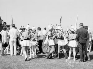 Dagenham Town Show 1970, showing Majorettes off duty and mingling, 1970