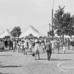 Dagenham Town Show 1970, showing large number of visitors walking in main avenue, 1970