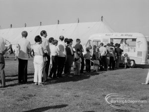 Dagenham Town Show 1970, showing the long queue for ice cream, 1970