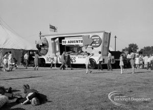 Dagenham Town Show 1970, showing Royal Marines ‘TV Adventure’ mobile exhibition van, 1970