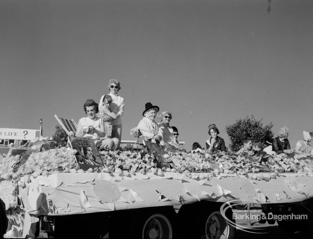 Dagenham Town Show 1970, showing mounted floral tableau for women’s organisation, 1970