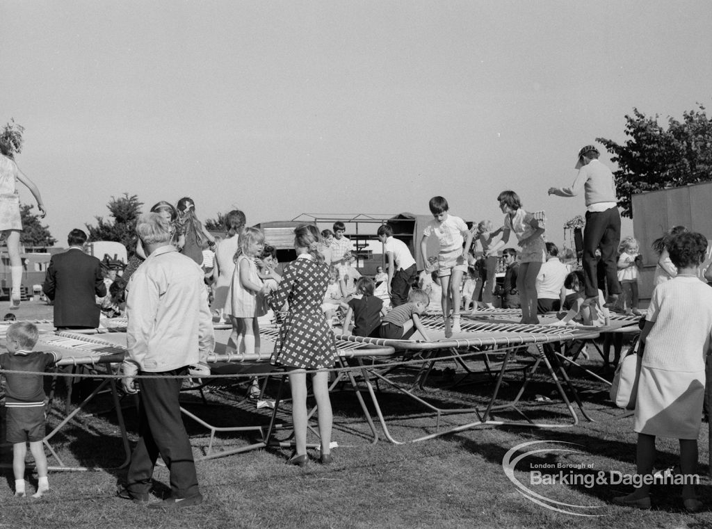 Dagenham Town Show 1970, showing trampolining children, 1970